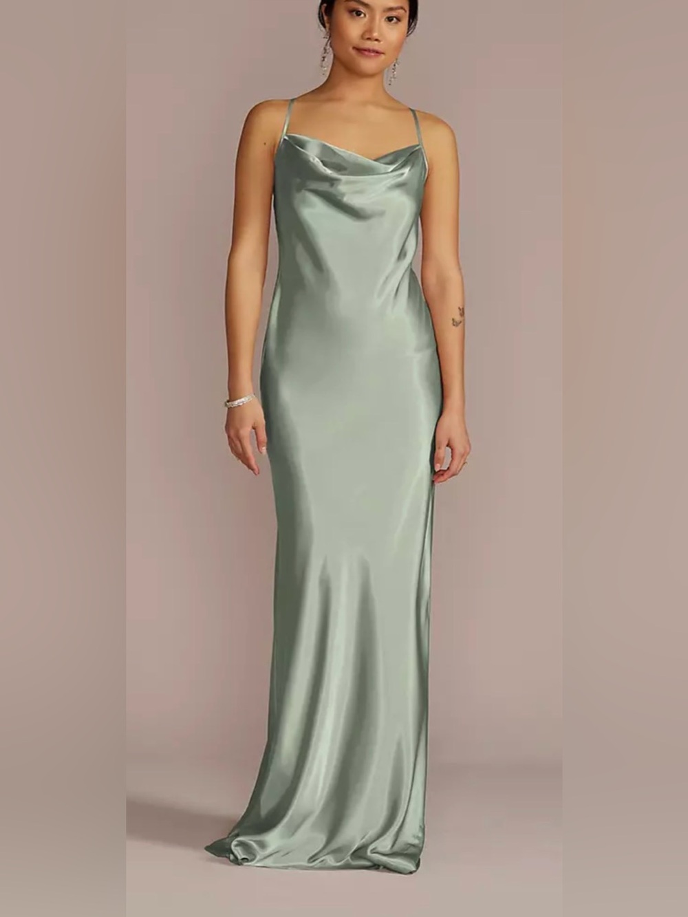GALINA SIGNATURE Sz 6 Charmeuse Cowl Neck Dress
